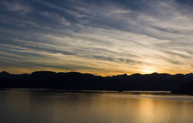 Fototapeta na wymiar Sunset at Howe Sound, BC, Canada. 