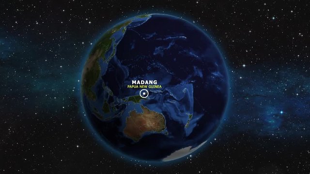 PAPUA NEW GUINEA MADANG ZOOM IN FROM SPACE