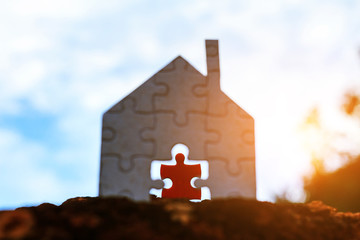 piece jigsaw puzzle, property service concept