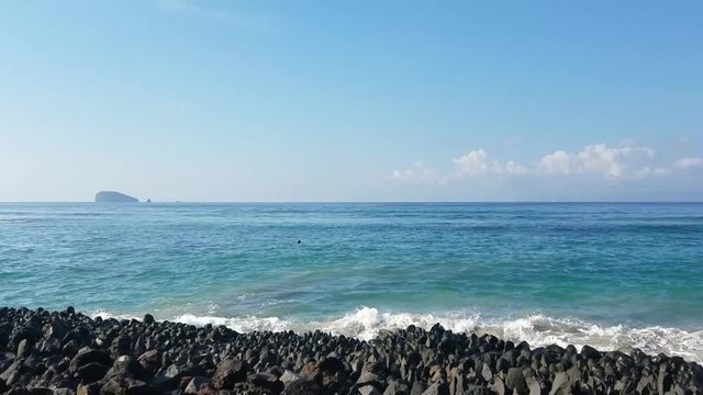 The Indian Ocean at a beach resort in Bali, Indonesia