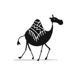 Camel black silhouette, sketch for your design