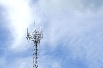 Telecommunication tower Antenna and satellite