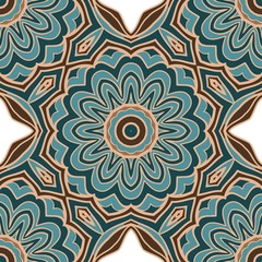 Seamless vintage , floral style geometric pattern. Vector illustration. For design, wallpaper, background