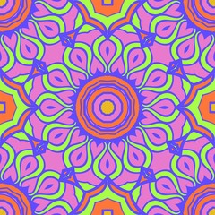 Seamless vector pattern. Geometric floral ornament. For Interior decoration, wallpaper, presentation, fashion design.