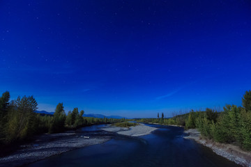 Night Sky And Wilderness River