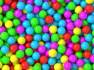 Fototapeta na wymiar colorful plastic balls for background, 3D rendering