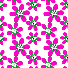 Floral seamless pattern with flowers white