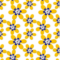 Obraz premium Floral seamless pattern with flowers white