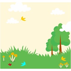 Obraz premium green meadow grassland outdoor view landscape background 