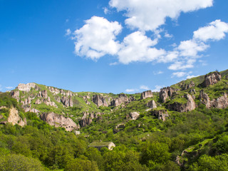 Fototapeta na wymiar Caves Village of Khndzoresk in the Syunik Province, Armenia 14