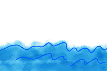 イラスト　背景　海　青　風　波