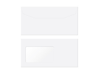 empty white paper envelope mock up