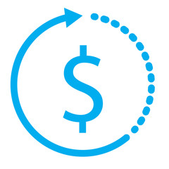 clock with dollar icon on white background. flat style. clock with dollar for your web site design, logo, app, UI. clock with dollar sign. time is money concept.  