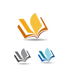 book open logo, icon color set