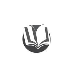 book open logo, icon negative space on circle