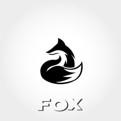 ready care sitting fox art looking back logo