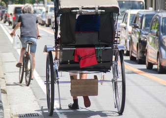 Obraz premium 人力車 観光地