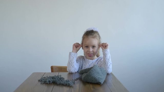 Cute little girl teasing
