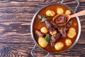  Beef Stew with veggies, top view