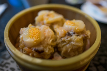 Scallop topped Shu mai