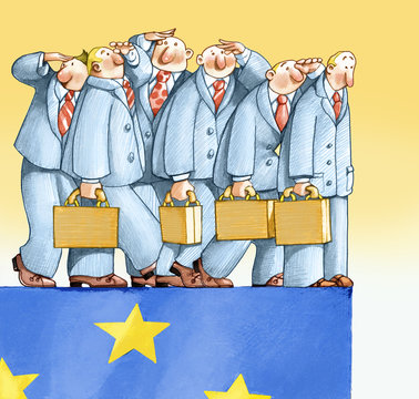 europa economy toward the decline allegory of new economy political cartoon
