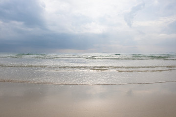 Sand Beach sea landscape water and sky.