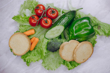 vegetables on the table