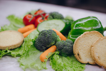 vegetables on the table