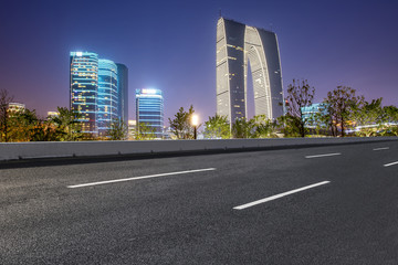 Prospects for expressway, asphalt pavement, city building commercial building, office building