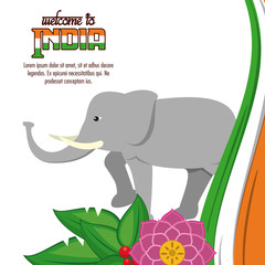 Welcome to india card with information vector illustration graphic design