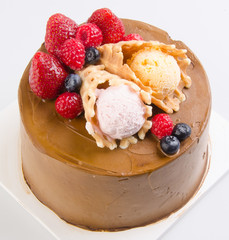 cake, Ice-cream cake on background