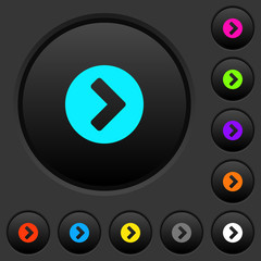 Chevron right dark push buttons with color icons