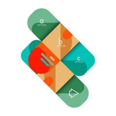 Infographics option and step by step in rounded squares, element of chart, graph, diagram with options, parts, processes