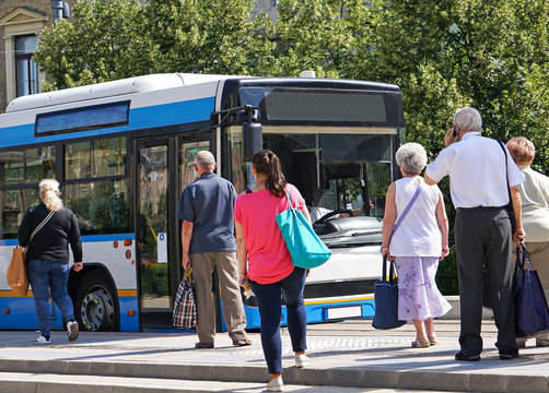 People Are Waiting For The Bus