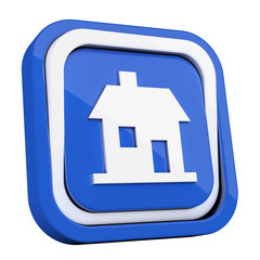 ikona plastikowa 3D niebieski kwadrat pierścień