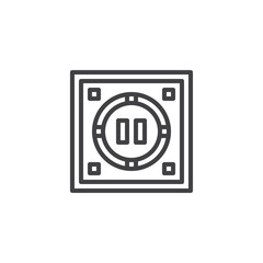 Japanese dohyo outline icon. linear style sign for mobile concept and web design. Sumo arena top view simple line vector icon. Symbol, logo illustration. Pixel perfect vector graphics