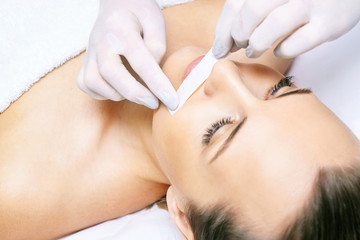 Hair removal. Cosmetic procedure. Beauty and health. Bright skin