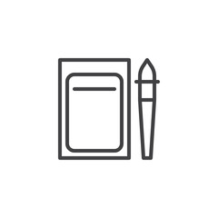 Suzuri bako outline icon. linear style sign for mobile concept and web design. Japanese Inkstone simple line vector icon. Symbol, logo illustration. Pixel perfect vector graphics