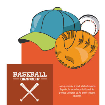 Baseball championship poster with information vector illustration graphic design