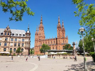 Marktkirche, Wiesbaden, Hessen - obrazy, fototapety, plakaty