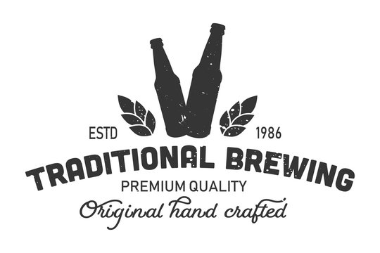 Vintage traditional brewing monochrome logo