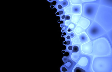 Fractal blue pattern on a black background. Gnarl