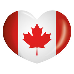 Illustration icone heart with Canada flag. Ideal for catalogs of institutional materials and geography