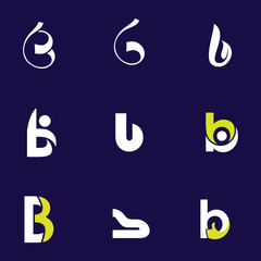Set of letter logo design template elements collection of vector letter B logo