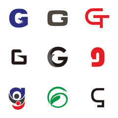 Set of letter logo design template elements collection of vector letter G logo