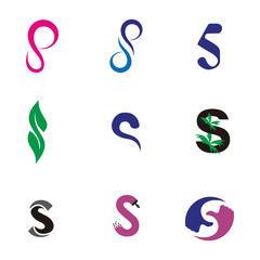 Set of letter logo design template elements collection of vector letter S logo
