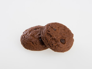 Cookies or Chocolate chips cookies on background.