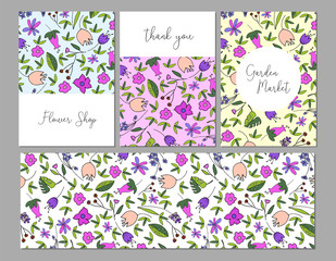 Beautiful Floral Pattern Label