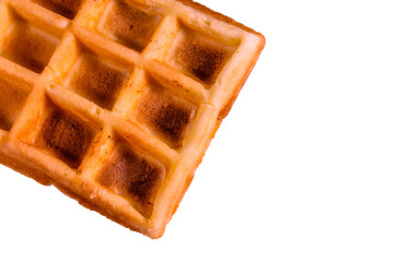 Belgian waffle isolated on the white background