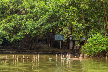 Touristic boat ride in Hao Lu in Ninh Binh city, Vietnam.It is a famous national park with its rivers and the caves.